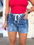 Paisly Denim Shorts