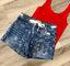 Paisly Denim Shorts