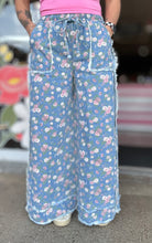 Pink Posy Ruffle Denim Pants