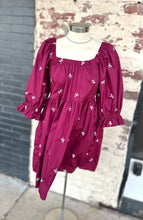 Wine Dress with Bows