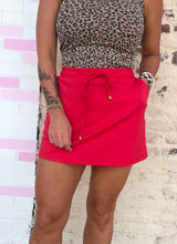 Solid Red Skort