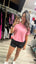 Cropped Cotton SS Tee Fuchsia