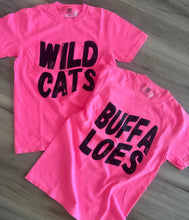 Neon Pink Lg Font Tee - Wildcats