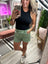 Crossover Sage Denim Shorts
