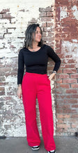 Fleece Straight Leg Sweatpants Red