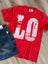 Red Distressed LO Tee